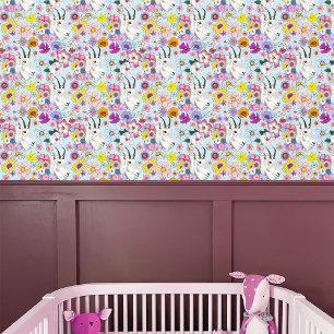 White Mountain Goat Flowers Wallpaper