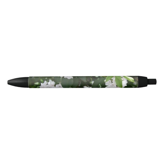 White Mountain Laurel Floral Blue Ink Pen (Front)