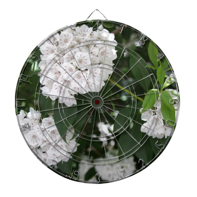 White Mountain Laurel Star Shaped Flowers Dartboard (Front)