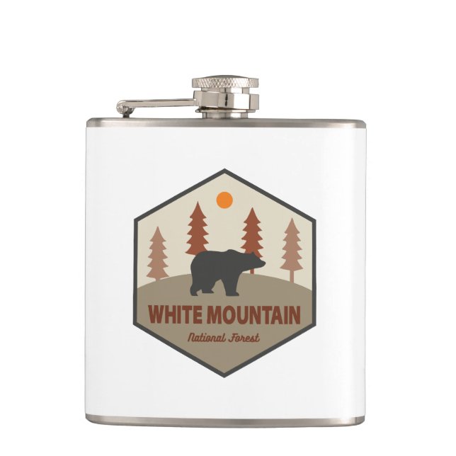 White Mountain National Forest Bear Hip Flask (Front)