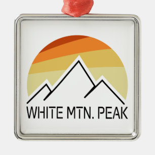 White Mountain Peak California Retro Metal Ornament