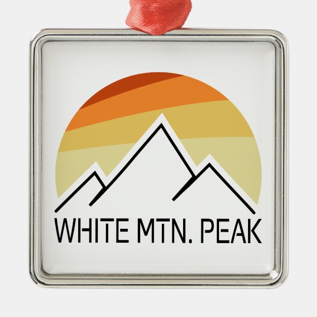 White Mountain Peak California Retro Metal Ornament (Front)