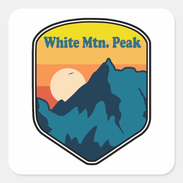 White Mountain Peak California Sunrise Square Sticker (Front)
