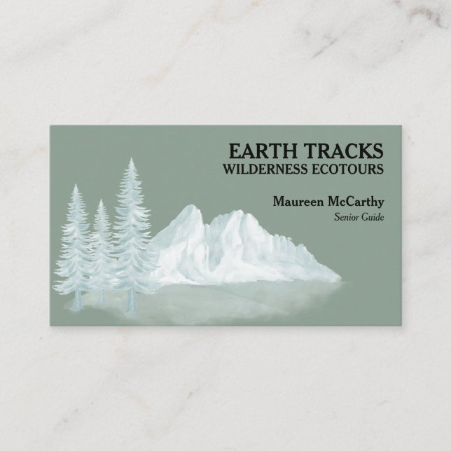 White Mountains and Trees Ecotourism Wilderness Business Card (Front)
