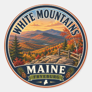 White Mountains Fryeburg Maine Round Sticker
