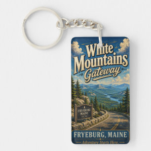 White Mountains Gateway Fryeburg Maine Rectangle Key Ring