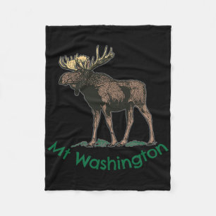 White Mountains Mt Washington New Hampshire Moose  Fleece Blanket