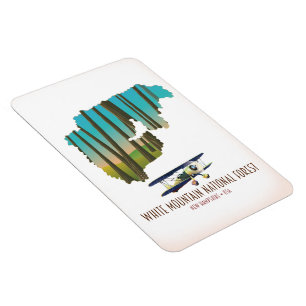 White mountains national forest USA map Magnet