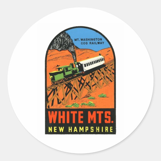 White Mountains New Hampshire _1  Classic Round Sticker (Front)