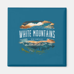 White Mountains New Hampshire Hiking Outdoors Vint Magnet
