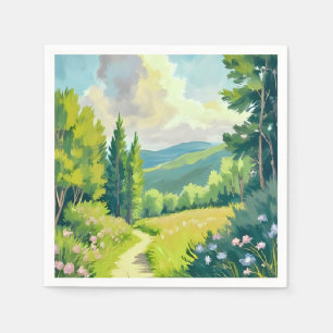 White Mountains New Hampshire Landscape Painting Napkin
