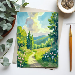 White Mountains   New Hampshire Landscape Painting Postcard