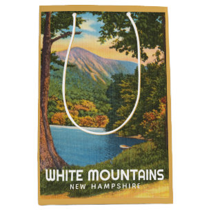 White Mountains, New Hampshire vintage lake Medium Gift Bag