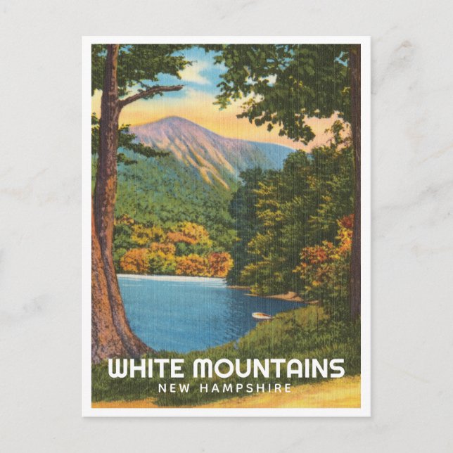 White Mountains, New Hampshire vintage lake Postcard (Front)