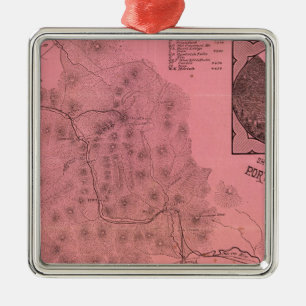 White Mountains top map Metal Ornament