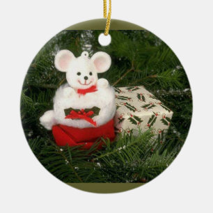 White Mouse Christmas Ornament