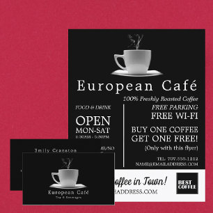 White Mug, Barista, Café, Coffeehouse Advertising Flyer