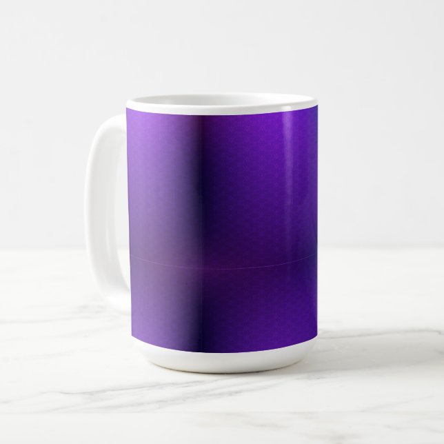 White mug on a marble surface with a vibrant  (Front Left)