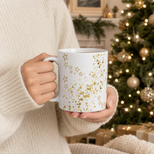 White Mug with golden stars