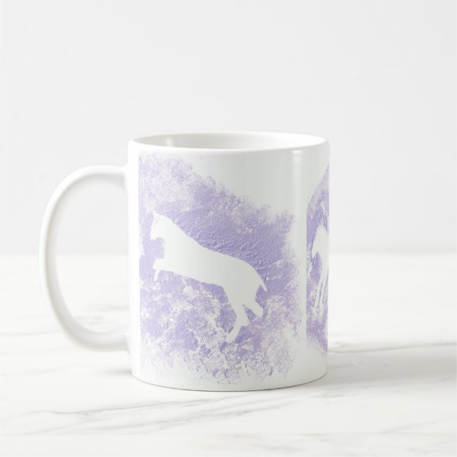 White Mug with Horse Design (Left)