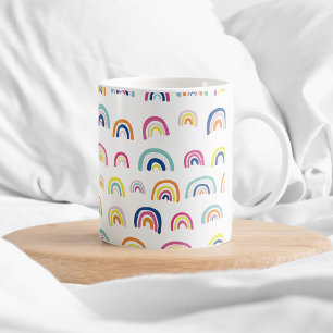 White Multi Rainbow Mug