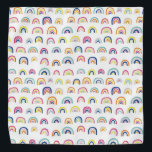 White Multi Rainbow pattern Bandana<br><div class="desc">White Multi Rainbow Bandanna.  Matching items available.  Original art from artists own illustrations. Please use the message me button below for help with further customisation and special requests.  © Zoe Chapman Design</div>
