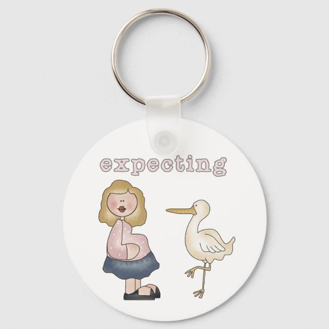 White Mum to Be - Customised Key Ring (Front)