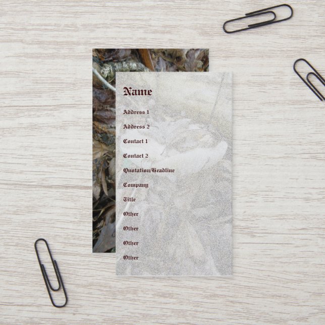 White Mushroom Coordinating Items Business Card (Front/Back In Situ)