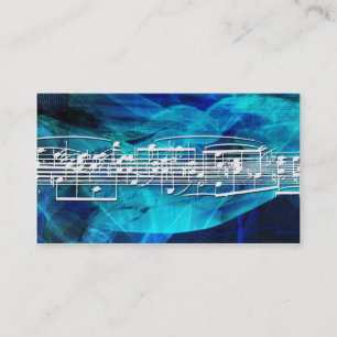 White Music Notes Business Cards