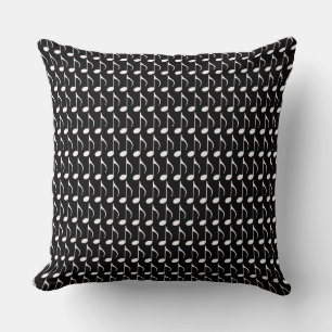 white music notes pattern decor idea cushion