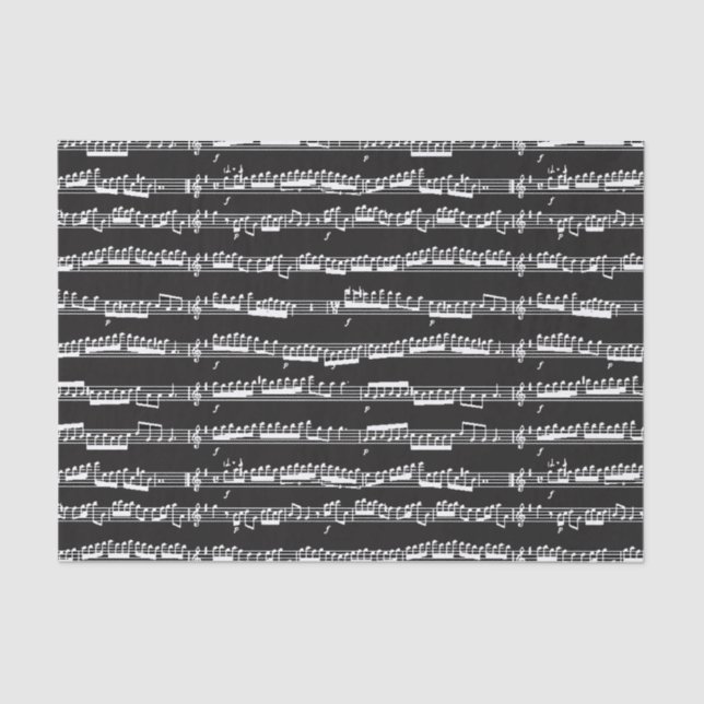 white music notes sheet on black (Front)