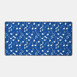 White Musical Notes Design Desk Mat