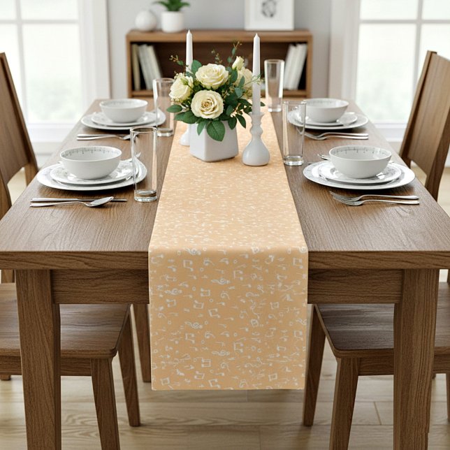 white Musical with custom background colour Short Table Runner (Creator Uploaded)