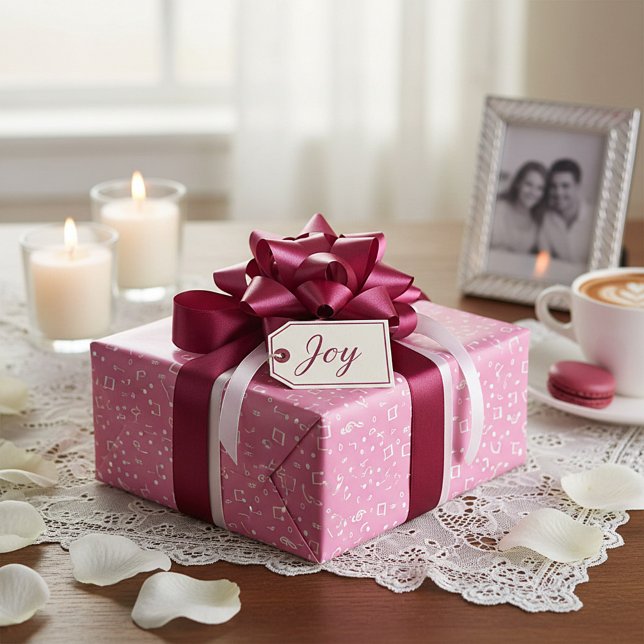 White Musical with custom background colour Wrapping Paper (Creator Uploaded)