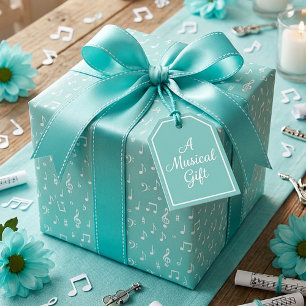 White Musical with custom background colour Wrapping Paper