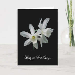 White Narcissus Birthday Card
