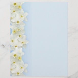 White narcissus border blank flyer