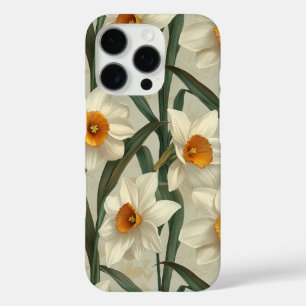 White Narcissus Floral Spring Botanical iPhone 16 Pro Case