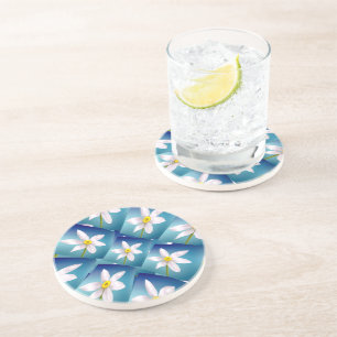 White Narcissus Pattern Coaster
