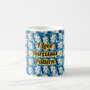 White Narcissus Pattern Coffee Mug