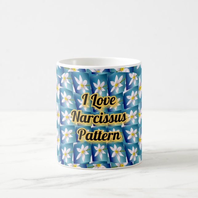 White Narcissus Pattern Coffee Mug (Center)