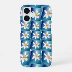 White Narcissus Pattern iPhone 16 Case