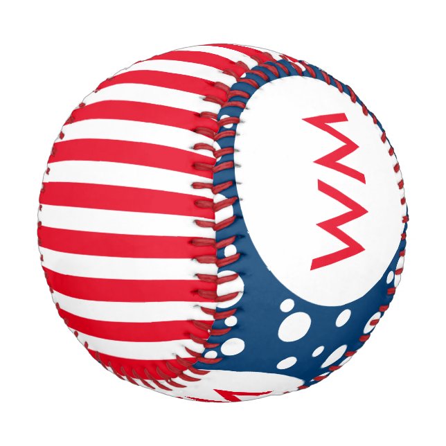 White Narrow Stripes & Dots + your backg. Baseball (Angled)