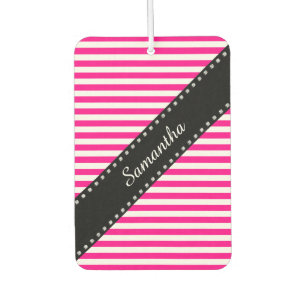 white Narrow Stripes + your backgr. & ideas Car Air Freshener