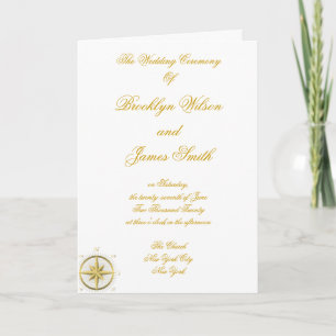 White Nautical Wedding Ceremony Programs