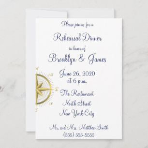 White Nautical Wedding Rehearsal Invitations