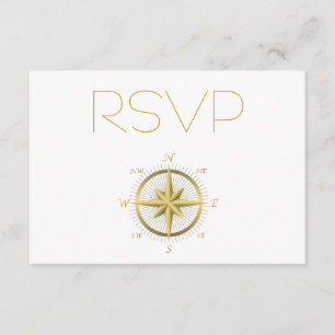 White Nautical Wedding RSVP Cards