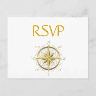 White Nautical Wedding RSVP Postcards