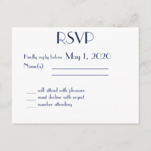 White Nautical Wedding RSVP Postcards