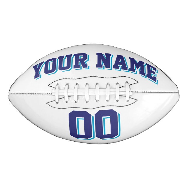 WHITE NAVY AND BLUE Custom Football (Front)